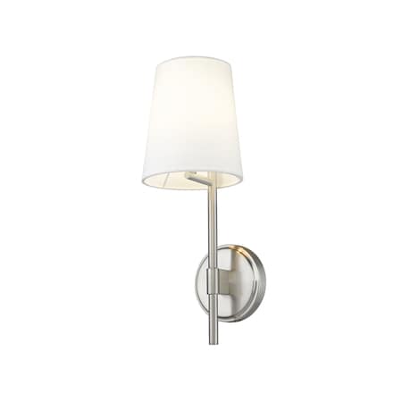 Z-Lite Winward 1 Light Wall Sconce, Brushed Nickel & White 816-1S-BN